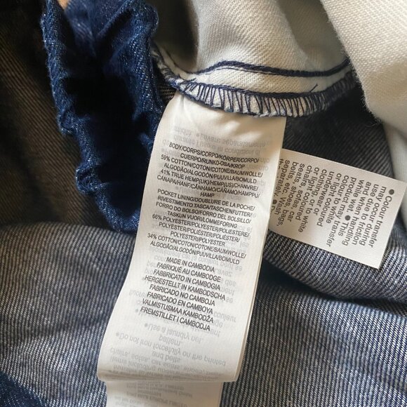 Muji Women's XS Blue Skort Mini Skirt Shorts Denim Cotton Hemp Wrap Elastic - Picture 9 of 10